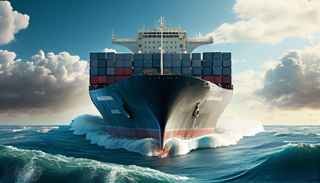 barco de carga trasnportando contenedores, flete marítimo internacional